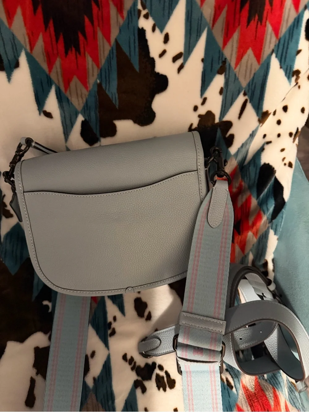 Coach compact pebbled